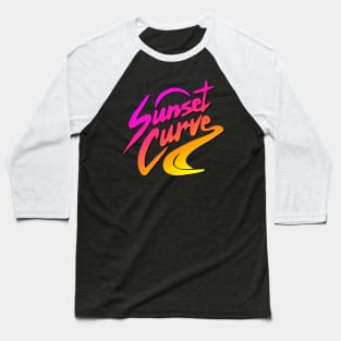 Sunset Retro Vintage Ombré Curves Baseball T-Shirt